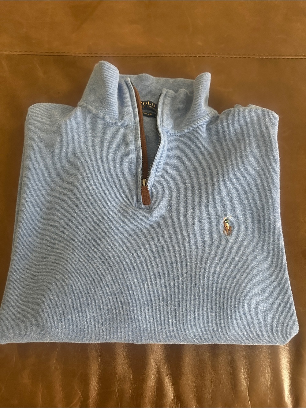 Polo by Ralph Lauren Light Blue Half-Zip Sweater